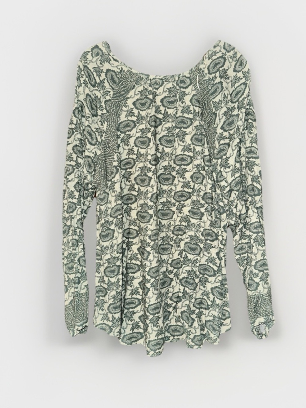 Knox Rose Green Leaf-Print V-Neck Blouse - Picture 3 of 5